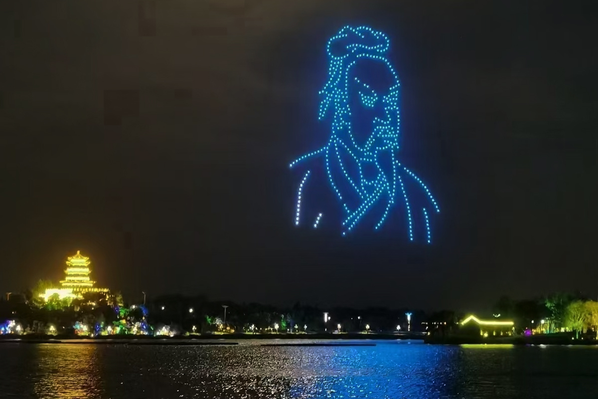 東營(yíng)清風(fēng)湖無人機(jī)表演